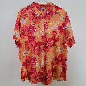 White Stag Floral Button Up Plus Size XXL